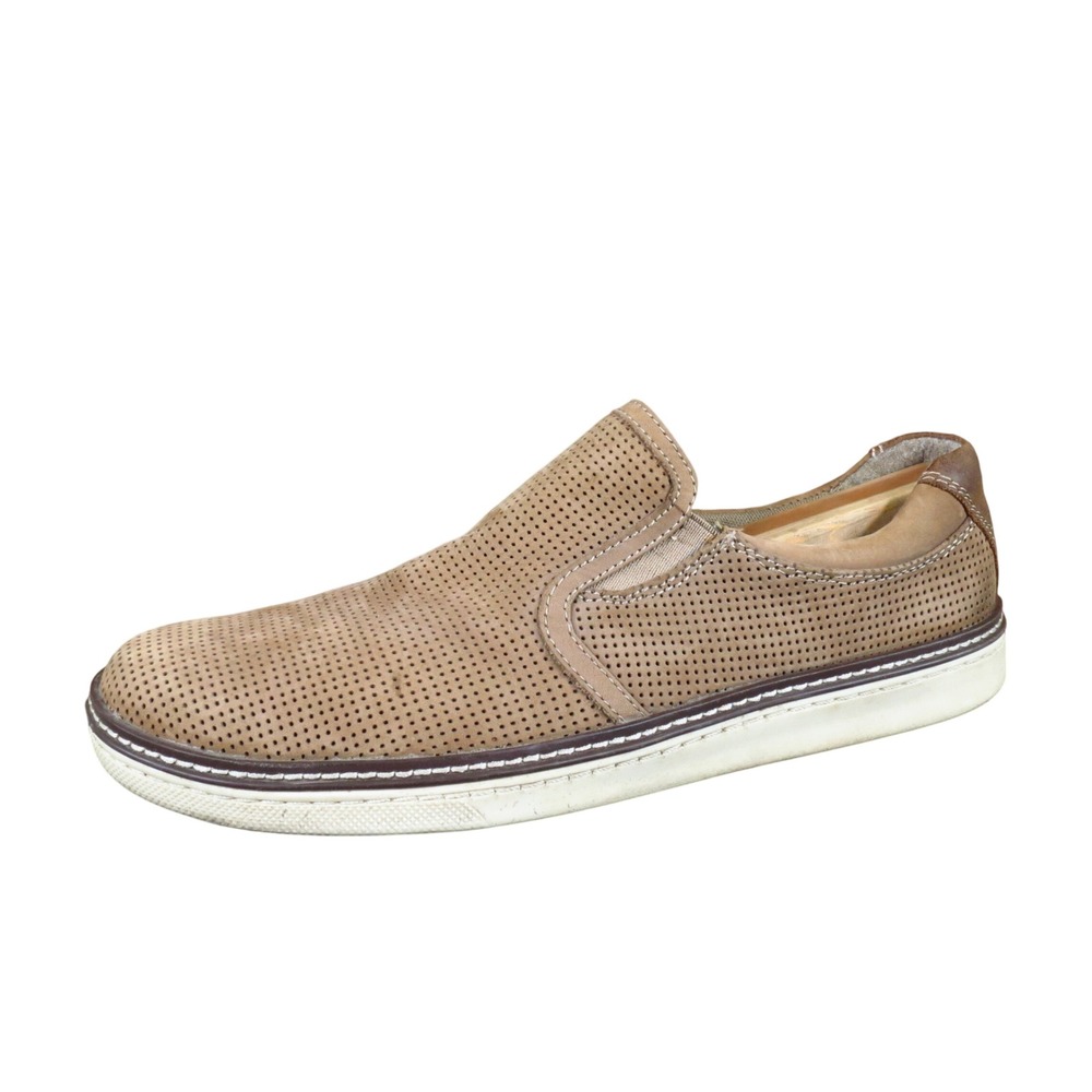 Bass Mason Mens SlipOn Shoes Sz 10 Casual Walking Loafers Tan Perforated Leather